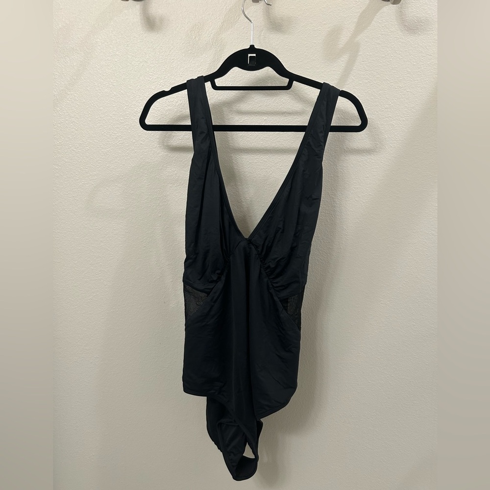 La Blanca Charcoal V-Neck Swimsuit